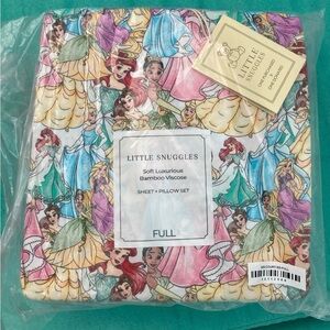 Little Snuggles Full Sheet & Pillowcase Set - Multi-Color Princess Print